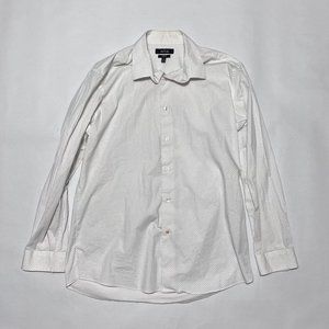 Apt.9 Stretch Slim Fit Dress Shirt White w/Dots 17.5